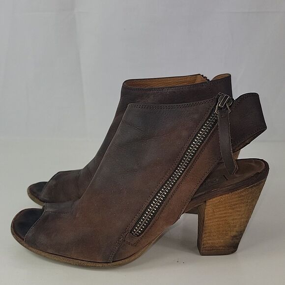 Paul Green Cayanne Peep Toe Ankle Booties Nubuck Leather Block Heel - Picture 7 of 16